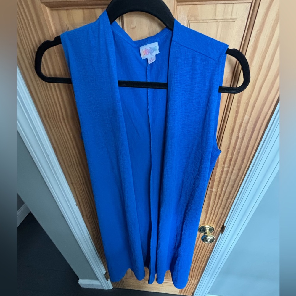 Blue LuLaRoe Joy Longline vest (S)